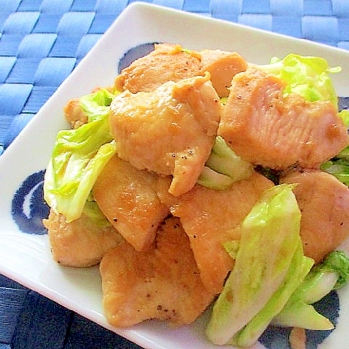 節約おかず♪鷄むね肉とキャベツの生姜焼き